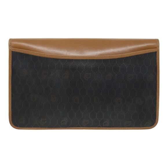 DIOR Chain Shoulder Bag Leather Black Brown Gold - Picture 2 of 16